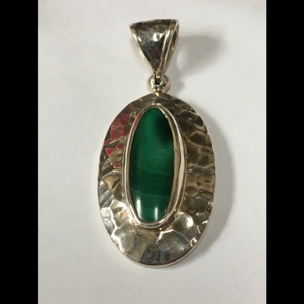 Sterling Silver and Malachite Pendant by Starborn